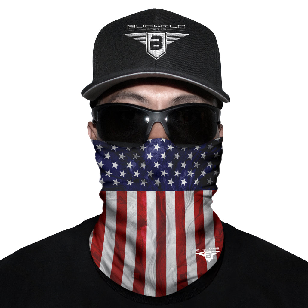  Bass Fishing Lure and American Flag Face Mask Neck