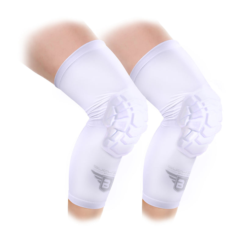 White Padded Knee football/lacrosse Leg Sleeves