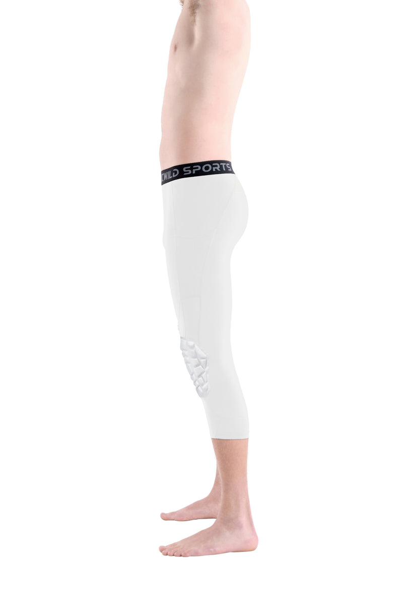 Basketball Pants with Knee Pads,Youth Crashproof Sports 3/4