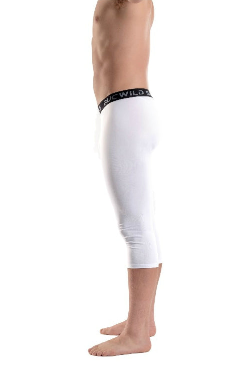 Bucwild Sports ¾ Compression Pants with Knee Pads for Youth Boys - Adult  Men Padded Tights Basketball Wrestling Volleyball, White, X-Small :  : Clothing, Shoes & Accessories