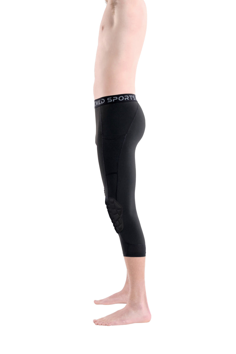 Buy Basketball Pants with Knee Pads, Knee Pads Compression Pants,Men's Basketball  Pants with Knee Pads 3/4 Capri Padded Compression Tights Leggings Sports  Protector Gear Online at desertcartINDIA